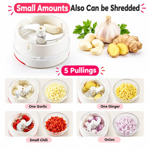 Manual Pull Chopper – 5-Blade Vegetable & Garlic Chopper