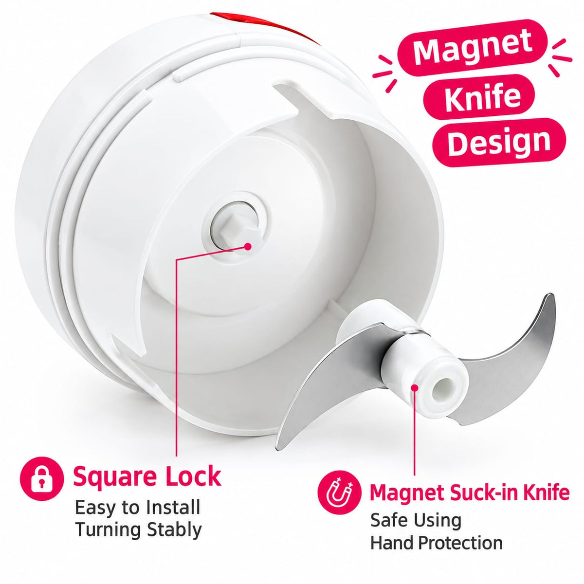 Manual Pull Chopper – 5-Blade Vegetable & Garlic Chopper