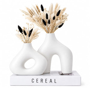 Black Decorative Vase Set – Modern Home Décor Flower Vases