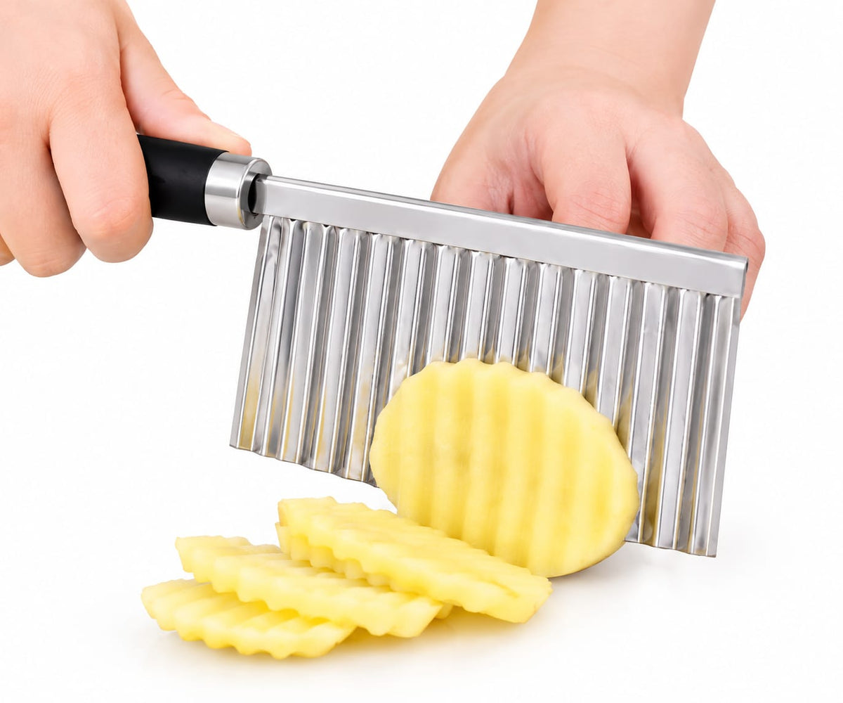 Crinkle Cut French Fry Cutter – Stainless Steel Potato Cutter