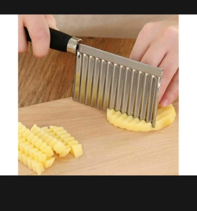 Crinkle Cut French Fry Cutter – Stainless Steel Potato Cutter