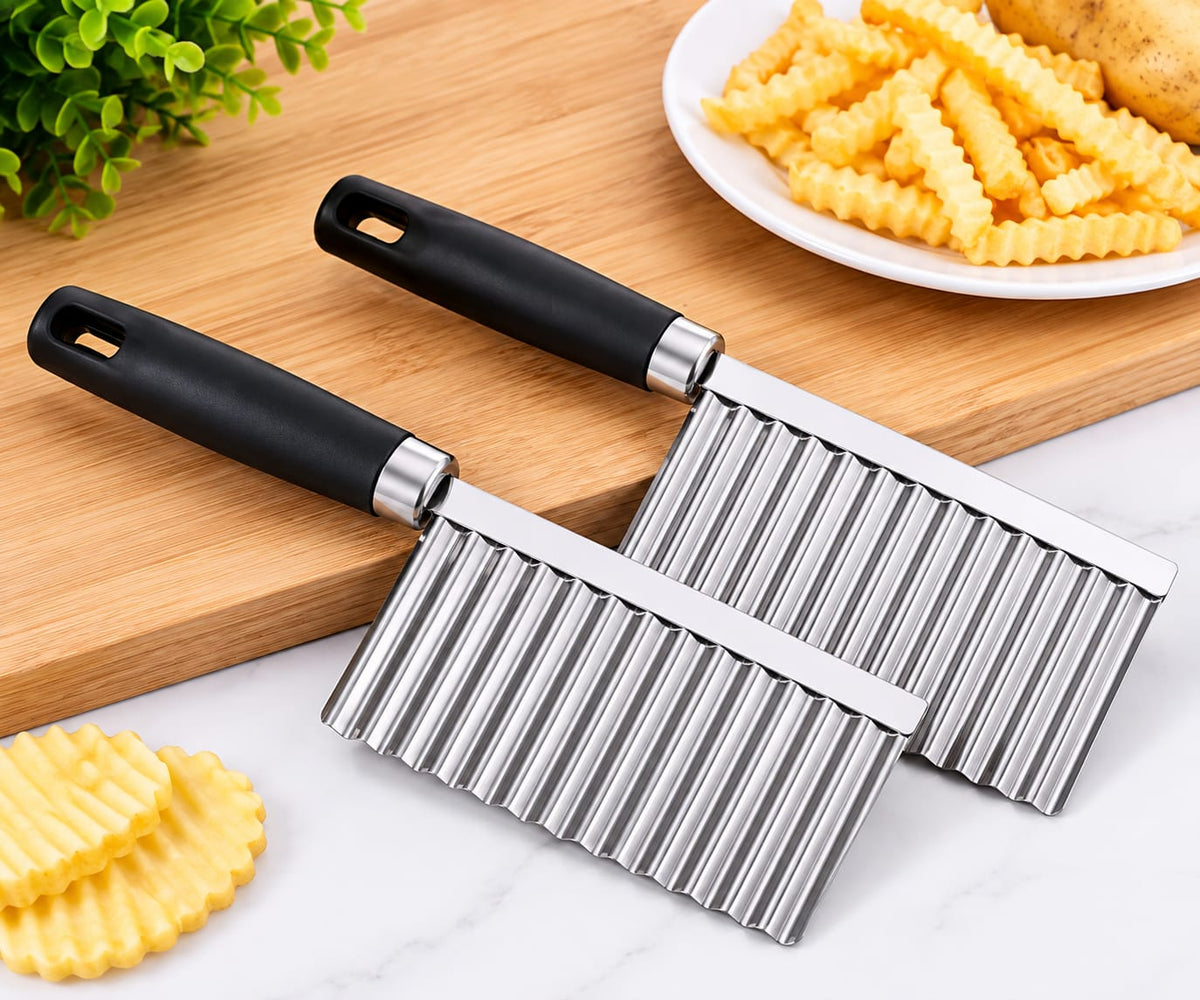 Crinkle Cut French Fry Cutter – Stainless Steel Potato Cutter