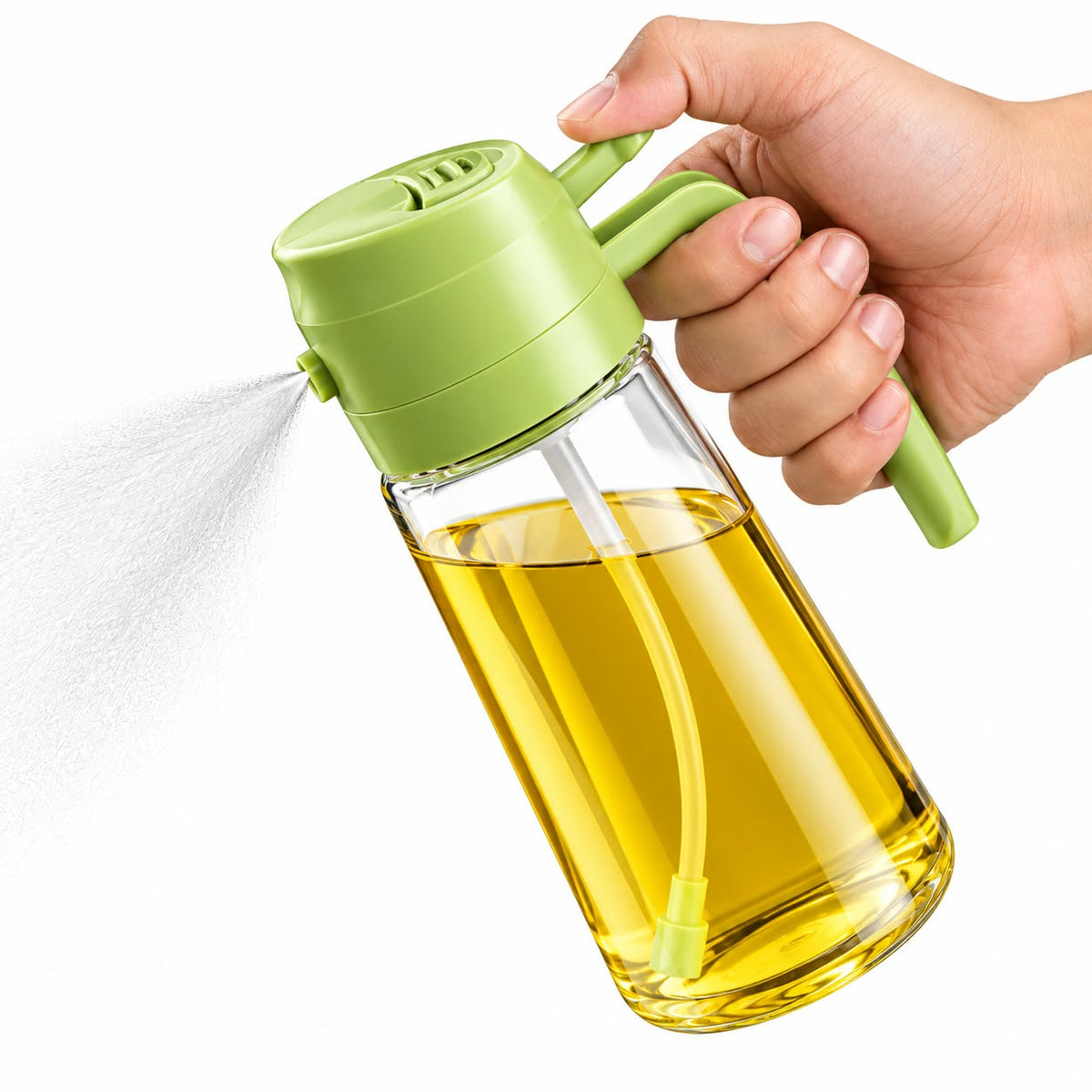 Oil Spray Bottle for Cooking – Refillable Oil Mister with Handle