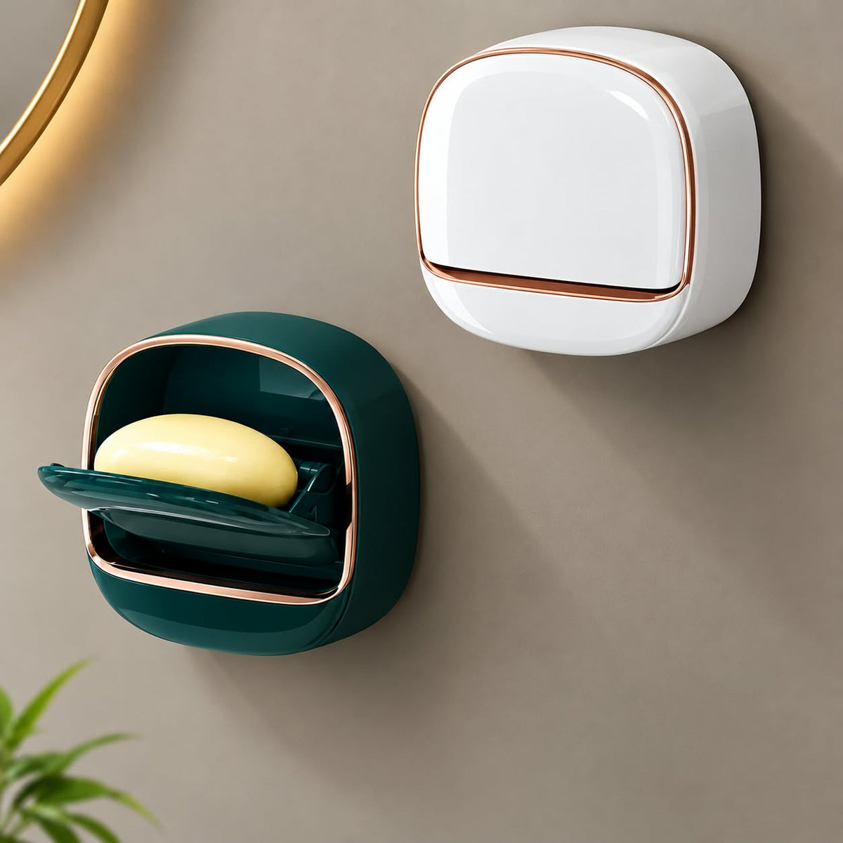 Wall Mounted Soap Dispenser & Soap Holder – Modern Bathroom Organizer