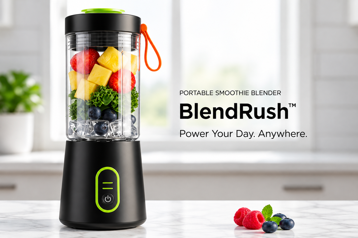 BlendRush Portable Smoothie Blender – Rechargeable Personal Blender