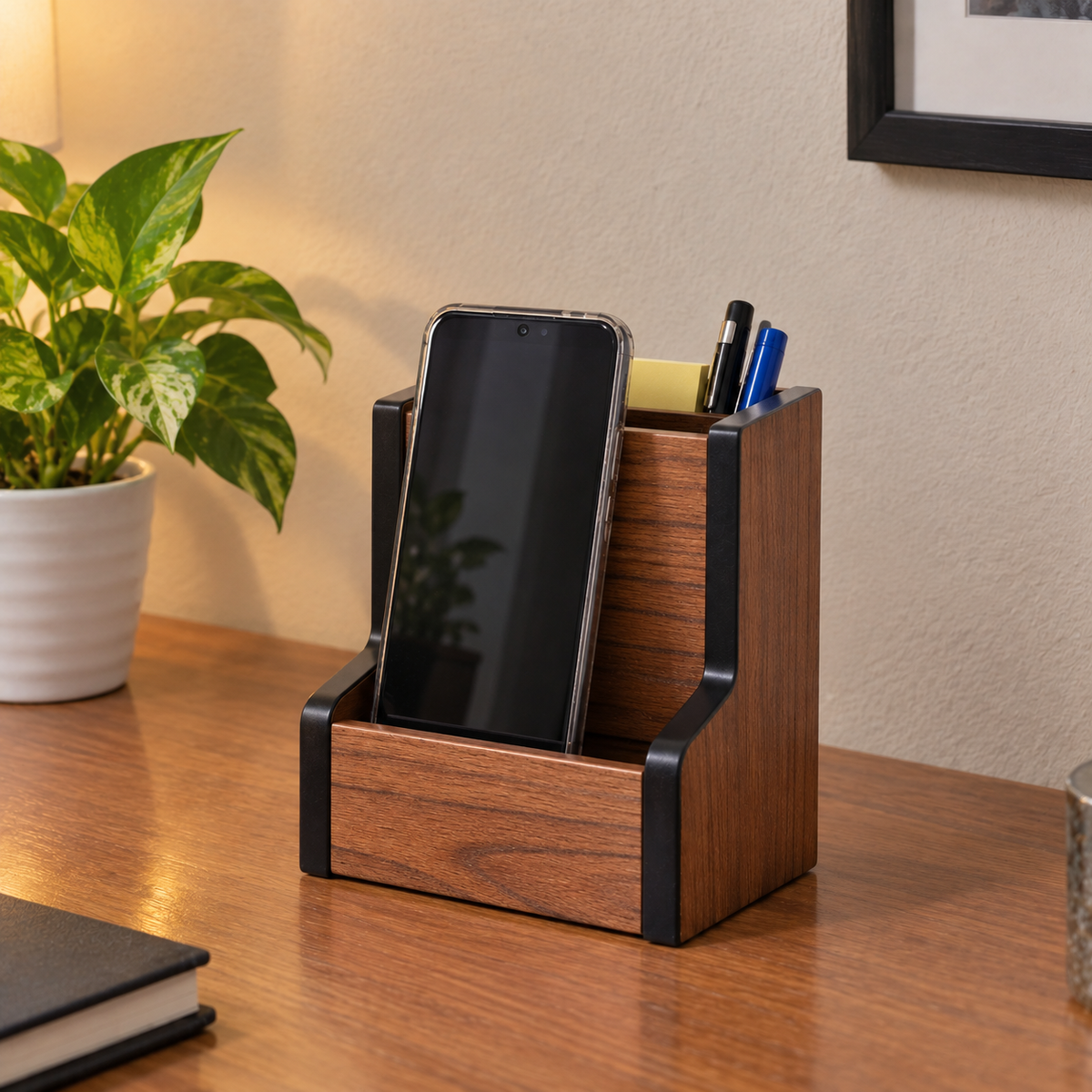 Wooden Mobile Holder Stand – Stylish Phone Stand for Desk & Home
